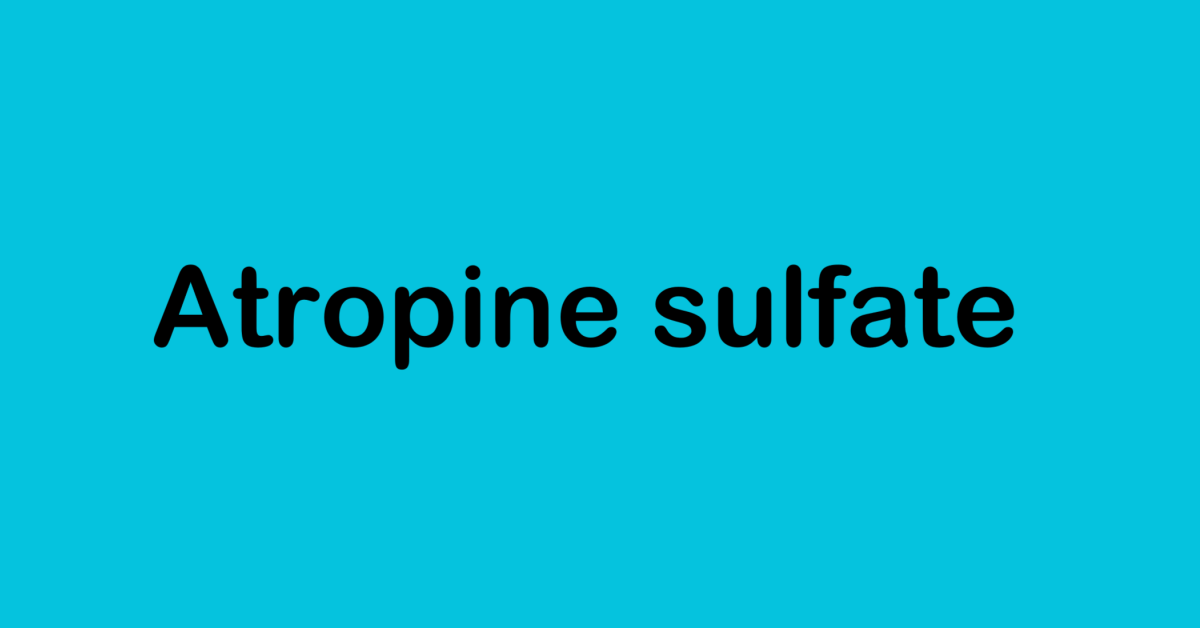 Atropine sulfate